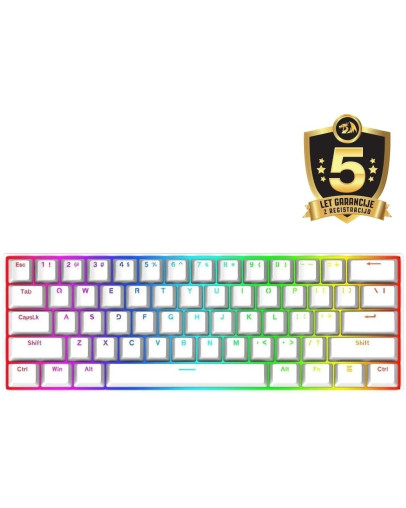 Redragon Dragonborn K630 RGB žična mehanska tipkovnica bele barve z rdečimi stikali