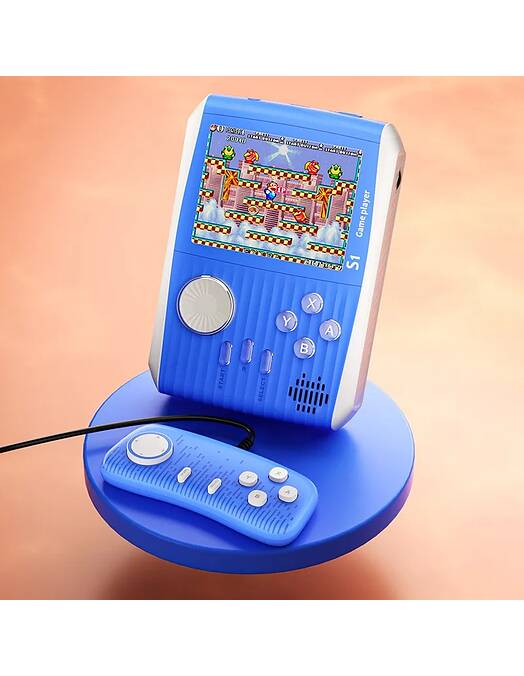 Ročna igralna konzola RetroPlay modre barve s 666 igrami