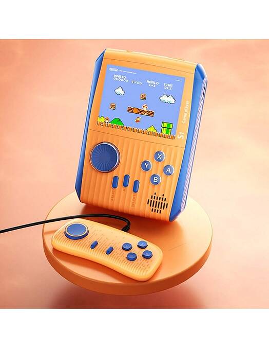 Ročna igralna konzola RetroPlay oranžne barve s 666 igrami
