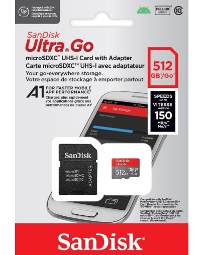 Sandisk Ultra Go MicroSDXC 512GB spominska kartica za Nintendo Switch & 3DS & Wii & PSP & GSM