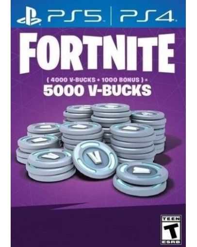 Fortnite 5000 V-Bucks za PlayStation 4 & 5 (brez kartončka)