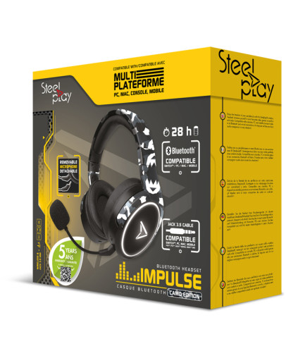 Steelplay Impulse Camo brezžične Bluetooth slušalke za PS4 & PS5 & PC & SWITCH & XBOX