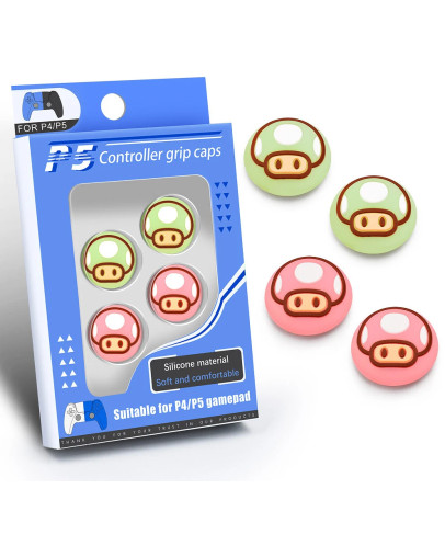 Super Mario štiri zeleno-roza silikonske kapice za Switch 2 & PS5 & PS4 & Xbox