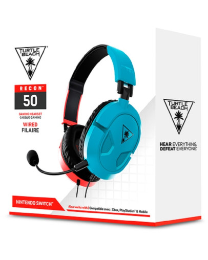 Turtle Beach Recon 50 žične slušalke rdeče-modre barve za PC & Switch & PS5 & PS4 & Xbox Series & Xbox One