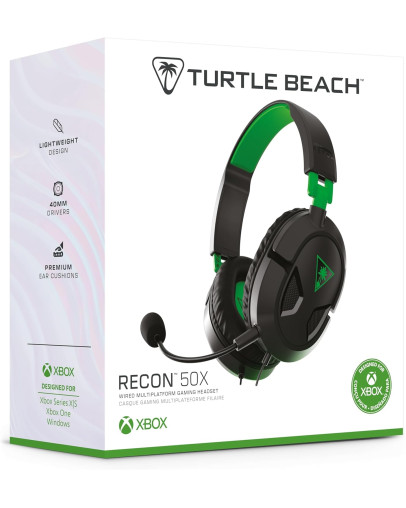 Turtle Beach Recon 50X žične slušalke črno-zelene barve za PC & Xbox Series & Xbox One & PS5 & PS4 & Switch