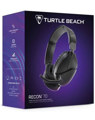 Turtle Beach Recon 70 žične slušalke črne barve za PC & PS5 & PS4 & Xbox Series & Xbox One & Switch