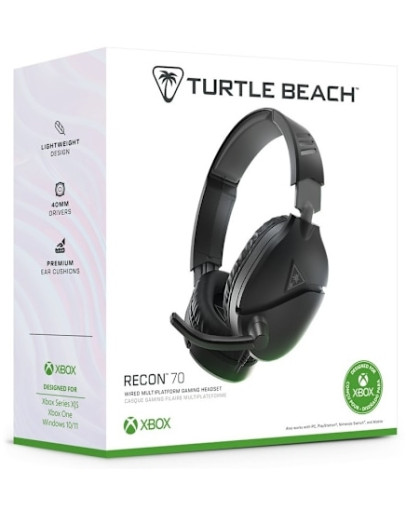 Turtle Beach Recon 70X žične slušalke črne barve za PC & Xbox Series & Xbox One & PS5 & PS4 & Switch