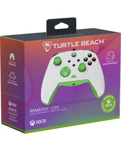 Turtle Beach Rematch belo-zelen žični kontroler za PC & Xbox Series & Xbox One