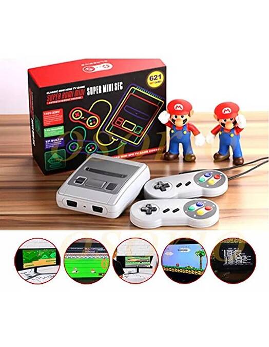 Obnovljen Super NES Mini HDMI + 621 NES iger + dva kontrolerja + 2 leti garancije