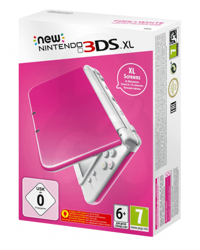 Nintendo NEW 3DS XL roza-bel + MicroSD 4GB + napajalnik