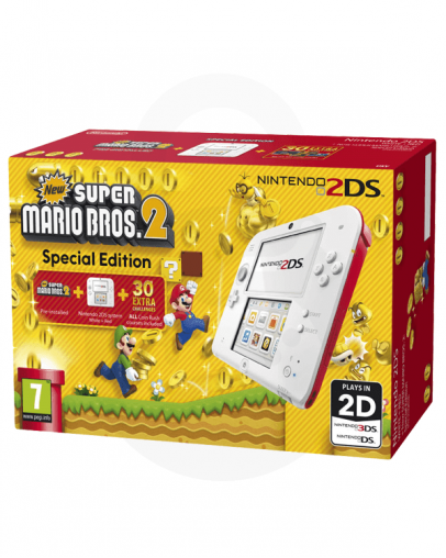 Nintendo 2DS rdečo-bel + SD 4GB + Super Mario Bros 2 + napajalnik