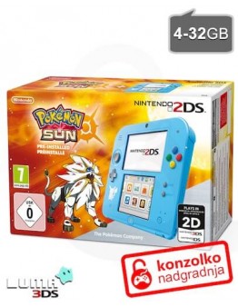 Rabljeno - Nintendo 2DS Pokemon Limited Edition + MicroSD 8GB + Boot9strap + Luma3DS + Homebrew