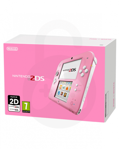 Nintendo 2DS belo-roza + SD 4GB + napajalnik