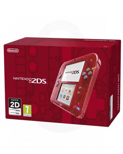 Nintendo 2DS rdečo-prosojen + SD 4GB + napajalnik
