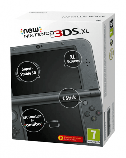 Nintendo NEW 3DS XL metalic-črn + MicroSD 4GB + napajalnik