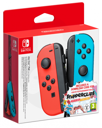 Nintendo Switch Levi in Desni Joy-Con Kontroler (Joy-Con Pair), moder-rdeč + Snipperclips