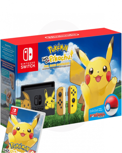 Nintendo Switch Lets Go Pikachu Limited Edition + Lets Go Pikachu (SWITCH) + Pokeball Plus
