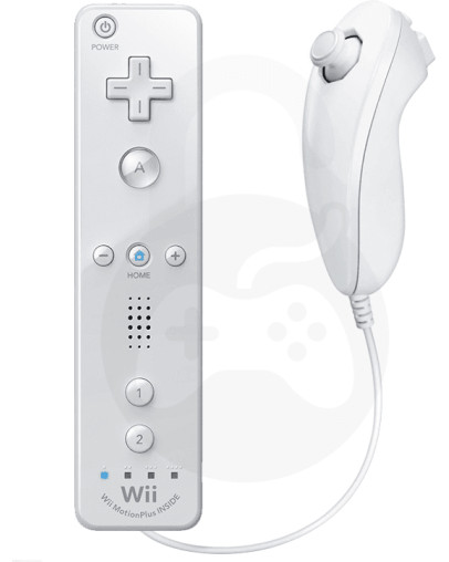 Nintendo Wii Remote Plus + Nunchuk bele barve (združljiv)