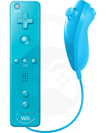 Nintendo Wii Remote Plus + Nunchuk modre barve (združljiv)