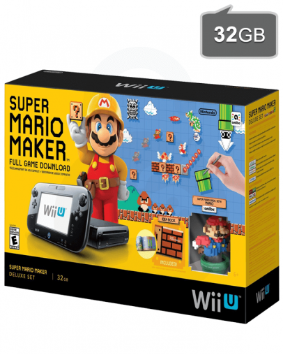 Nintendo Wii U Premium 32GB črn + Super Mario Maker + Amiibo