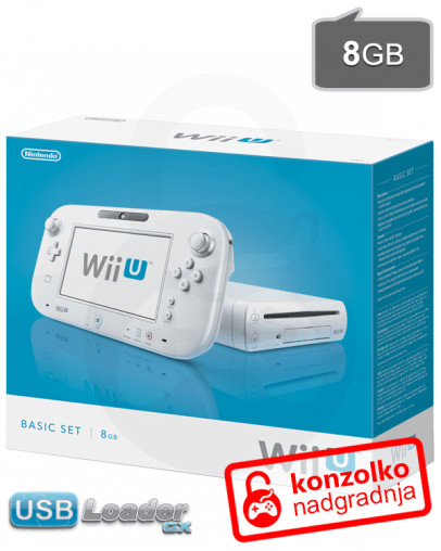 Rabljeno - Nintendo Wii U Basic 8GB bel + softmod PRO v5 + USB Loader GX + Garancija