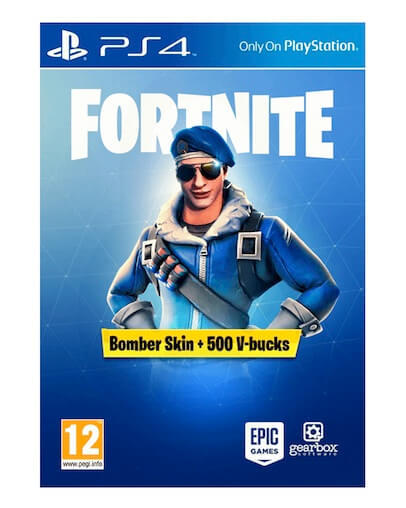 Fortnite Bomber Skin + 500 V-bucks - koda brez škatlice (PS4)