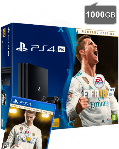 PlayStation 4 (PS4) PRO 1TB + FIFA 18 Ronaldo Edition