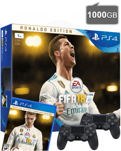 PlayStation 4 (PS4) Slim 1000GB + FIFA 18 Ronaldo Edition + Dodatni PS4 Kontroler