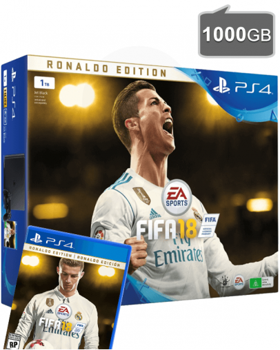 PlayStation 4 (PS4) Slim 1000GB + FIFA 18 Ronaldo Edition
