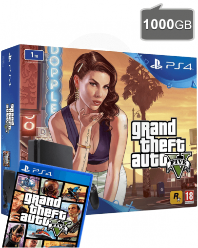PlayStation 4 Slim 1000GB + Grand Theft Auto 5 (PS4)