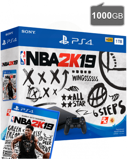 PlayStation 4 (PS4) Slim 1000GB + NBA 2K19