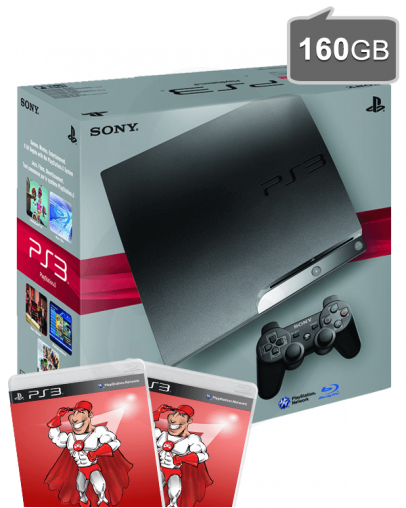 Rabljeno - Playstation 3 (PS3) Slim 160GB + 2x Konzolko Igra + Garancija