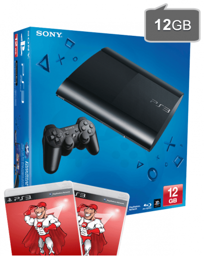 Rabljeno Playstation 3 (PS3) Super Slim 12GB + 2x Konzolko Igra + Garancija