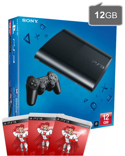 Rabljeno Playstation 3 (PS3) Super Slim 12GB + 3x Konzolko Igra + Garancija