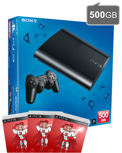 Rabljeno Playstation 3 Super Slim 500GB + 3x PS3 igra + garancija (PS3)