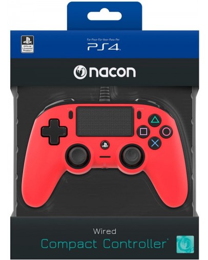Nacon PS4 žični kontroler, rdeč