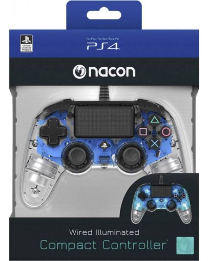 Nacon PS4 Transparentni žični kontroler, moder