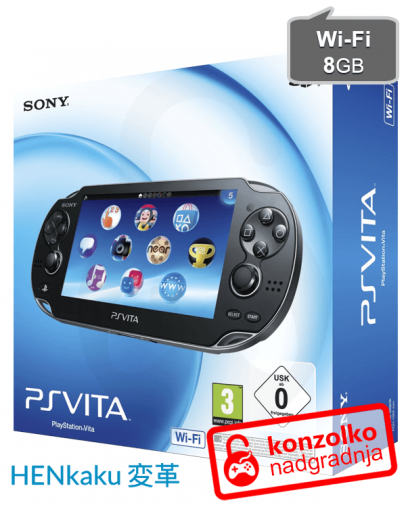 Rabljeno - PlayStation Vita Wi-Fi + 8GB + HENkaku eCFW + Adrenaline ePSP v6.61 + Garancija