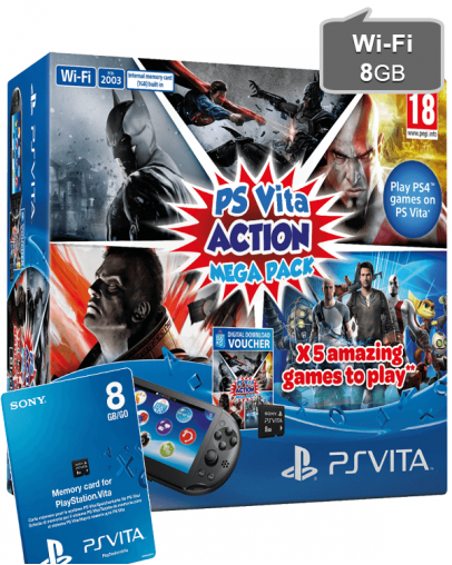 PlayStation Vita Wi-Fi + 8GB + Action Mega Pack
