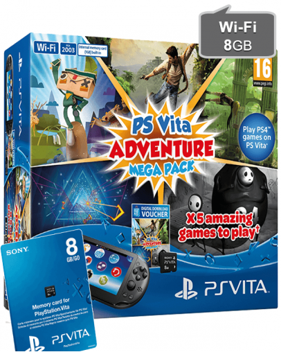 PlayStation Vita Wi-Fi + 8GB + Adventure Mega Pack