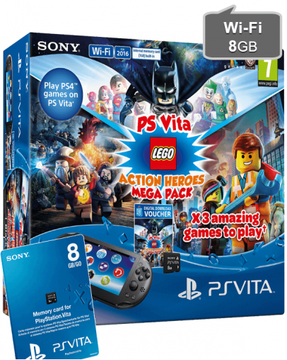 PlayStation Vita Wi-Fi Slim (PCH-2004) + 8GB + Lego Action Heroes Mega Pack