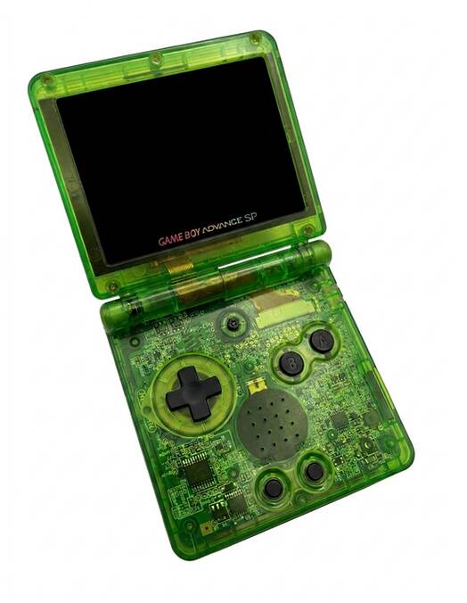 Obnovljen Nintendo Game Boy Advance SP IPS V4 novo prozorno-zeleno ohišje + 2 leti garancije