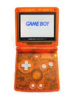 Obnovljen Nintendo Game Boy Advance SP IPS V4, novo prozorno-oranžno ohišje + 2 leti garancije