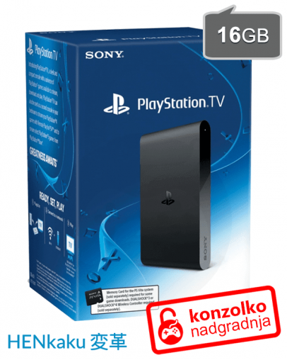 Sony PlayStation TV + Memory 16GB + HENkaku eCFW Molecular Shell PRO (PSVita igre)