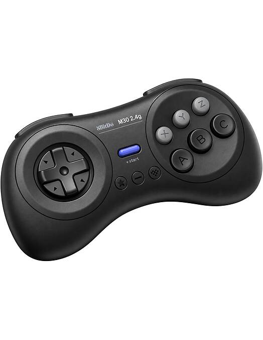 8BitDo M30 2.4G črn brezžični igralni plošček za Mega Drive