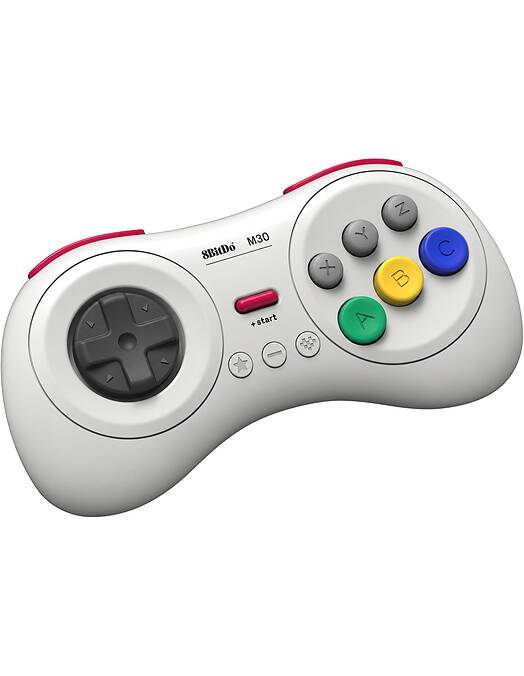 8BitDo M30 Bluetooth brezžični igralni plošček bele barve