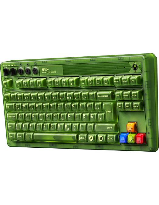 8BitDo Retro mehanska tipkovnica Xbox Edition z ISO QWERTZ razporeditvijo zelene barve
