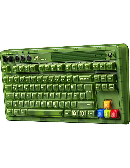 8BitDo Retro mehanska tipkovnica Xbox Edition z UK razporeditvijo tipk zelene barve