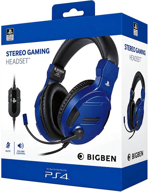 BigBen gaming žične slušalke v3 modre barve za PS4 & PS5
