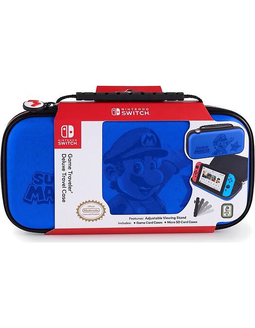 BigBen Mario Kart potovalna torbica za Nintendo Switch modre barve